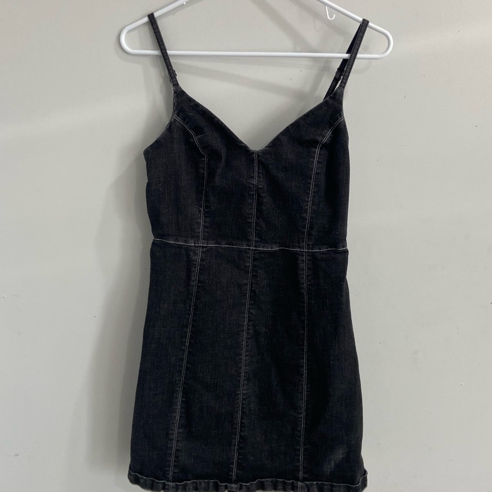 This urban outfitters black Jean dress is so cute and I would recommend
